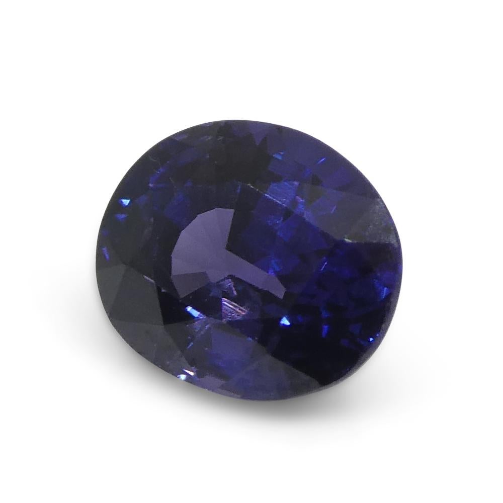 Saphir bleu violet ovale non chauffé de 1,09 carat de Madagascar Unisexe en vente
