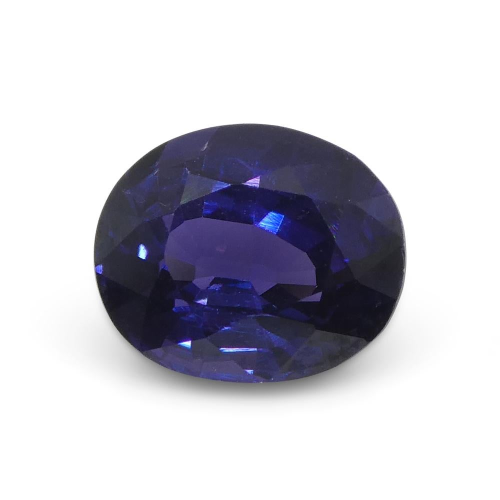1.09ct Oval Violet Blue Sapphire from Madagascar Unheated For Sale 1