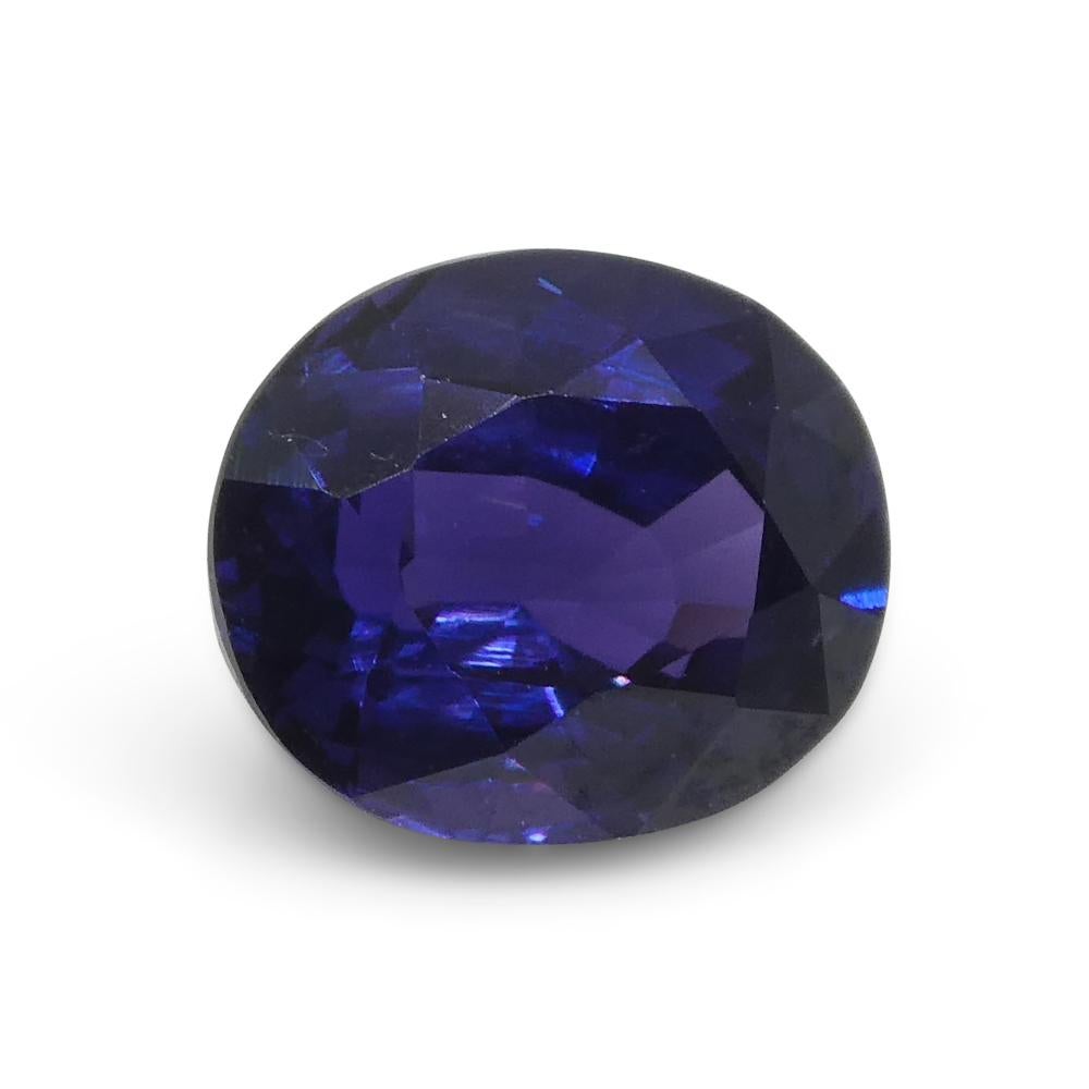 1.09ct Oval Violet Blue Sapphire from Madagascar Unheated For Sale 2