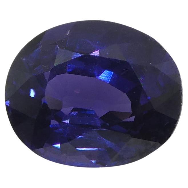 1.09ct Oval Violet Blue Sapphire from Madagascar Unheated For Sale