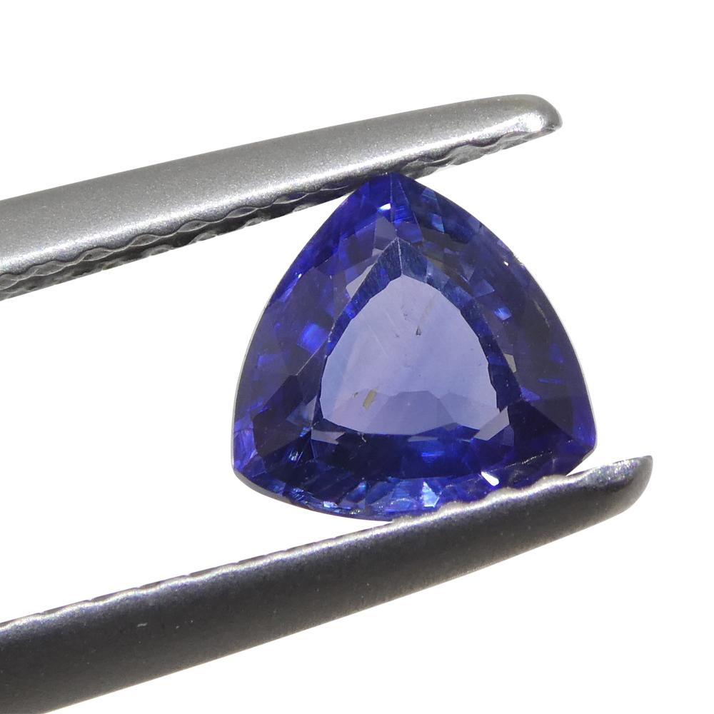 Taille brillant Saphir bleu trillion de 1,09 carat provenant d'Afrique de l'Est, non chauffé en vente