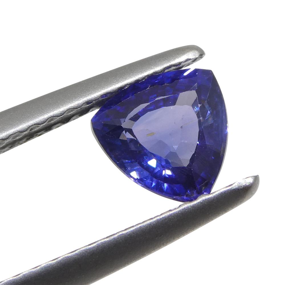 Saphir bleu trillion de 1,09 carat provenant d'Afrique de l'Est, non chauffé en vente 2
