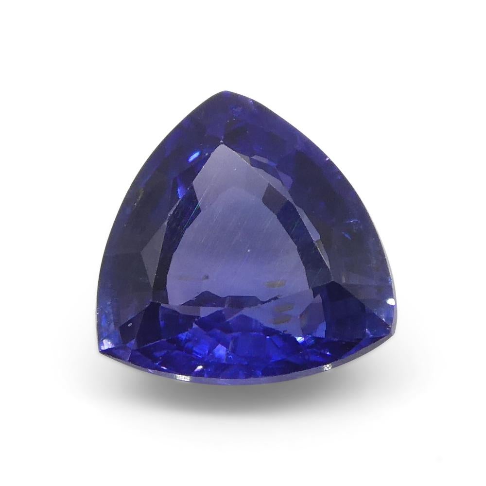 Women's or Men's 1.09carat Trillion Blue Sapphire from East Africa, Unheated For Sale
