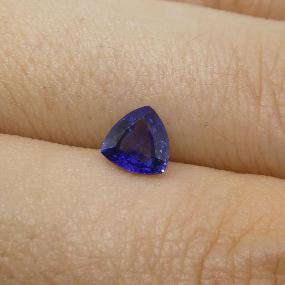 Saphir bleu trillion de 1,09 carat provenant d'Afrique de l'Est, non chauffé en vente 3