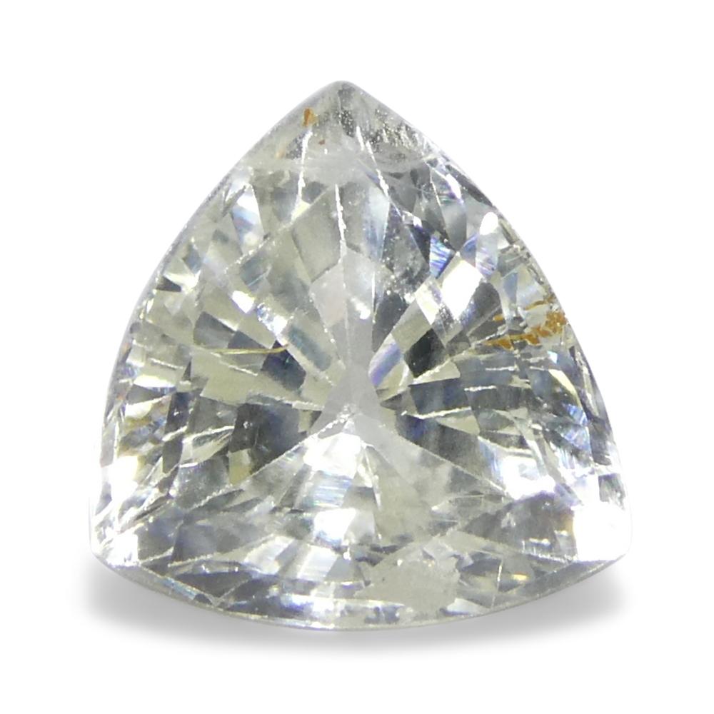 Zaffiro bianco trilione da 1,09ct della Tanzania, non riscaldato in vendita 2
