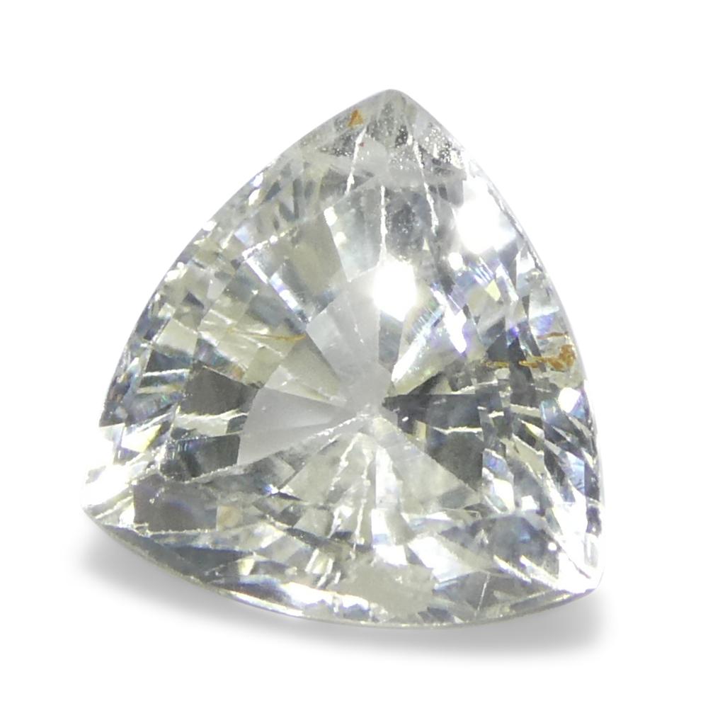 Zaffiro bianco trilione da 1,09ct della Tanzania, non riscaldato in vendita 3