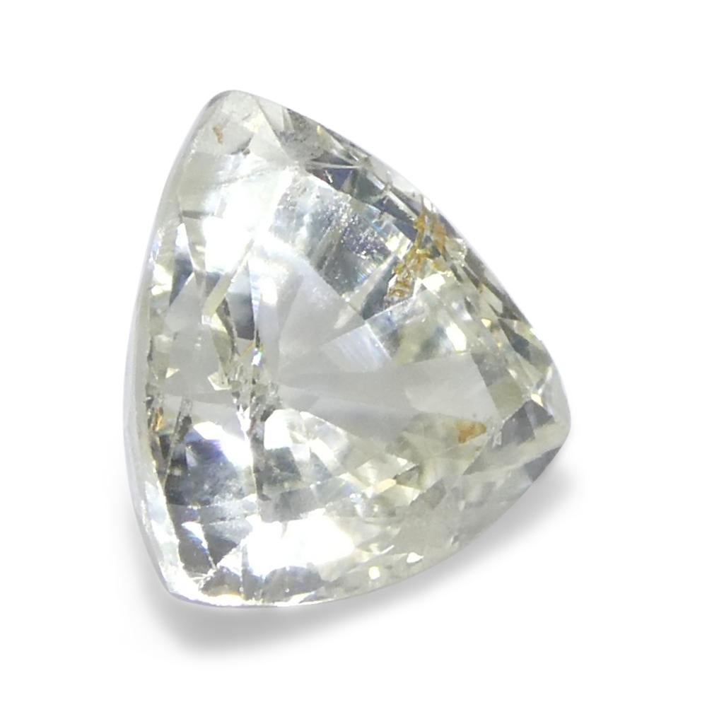 Zaffiro bianco trilione da 1,09ct della Tanzania, non riscaldato in vendita 4