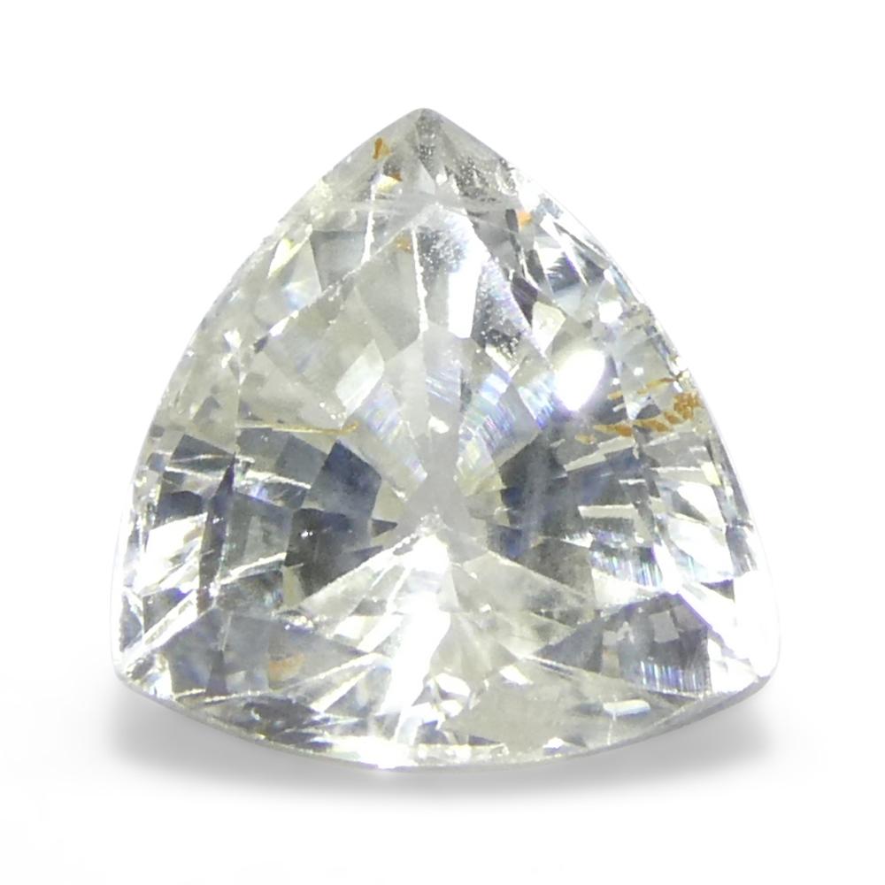 Zaffiro bianco trilione da 1,09ct della Tanzania, non riscaldato in vendita 5
