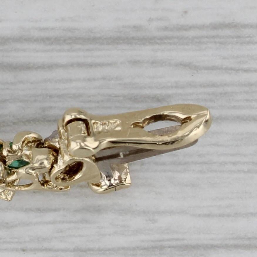 1.09ctw Emerald Diamond Tennis Bracelet 14k Yellow Gold 6.75