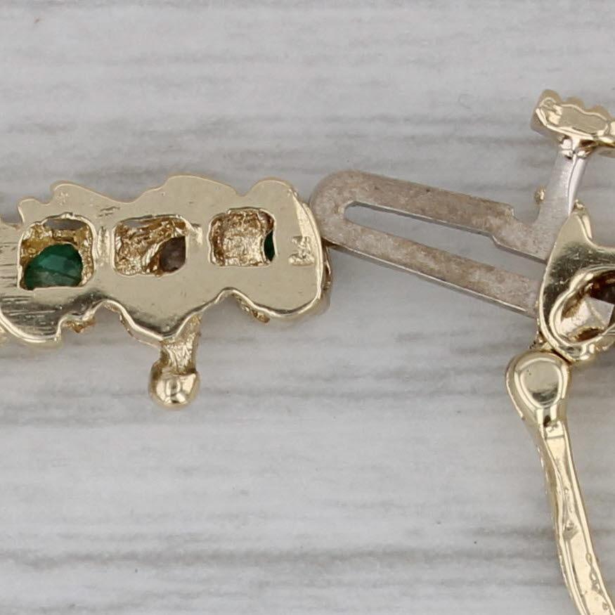 1.09ctw Emerald Diamond Tennis Bracelet 14k Yellow Gold 6.75