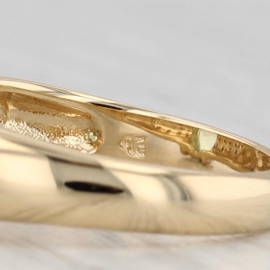 1,09 Karat Grüner Turmalin Diamantring 18k Gelbgold Größe 7 für Damen oder Herren im Angebot