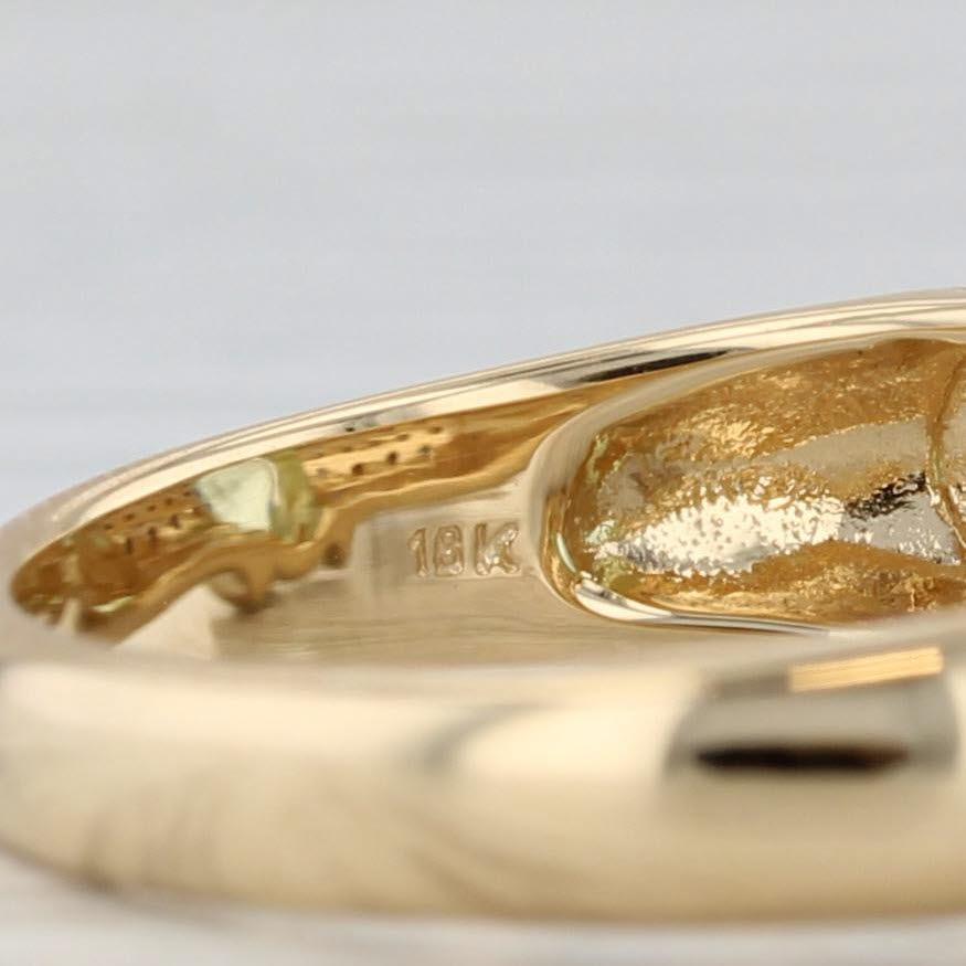1,09 Karat Grüner Turmalin Diamantring 18k Gelbgold Größe 7 im Angebot 1