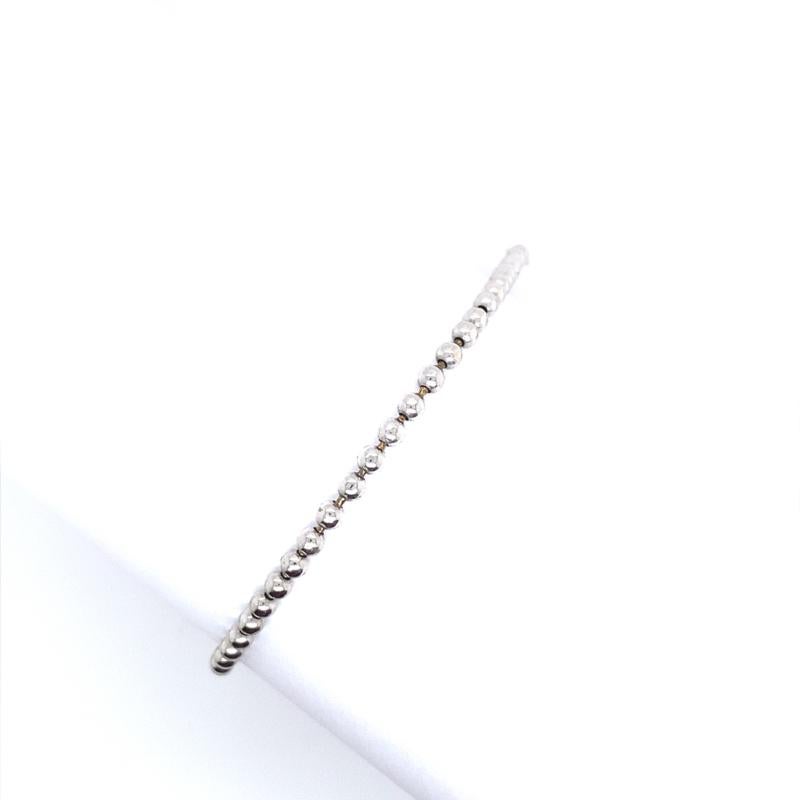 Taglio rotondo Bracciale di diamanti a 3 file da 1,0ct con 130 diamanti in oro bianco 18ct in vendita