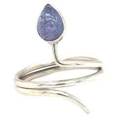 1.0ct Cabochon Tanzanite Serpent Ring in Sterling Silver