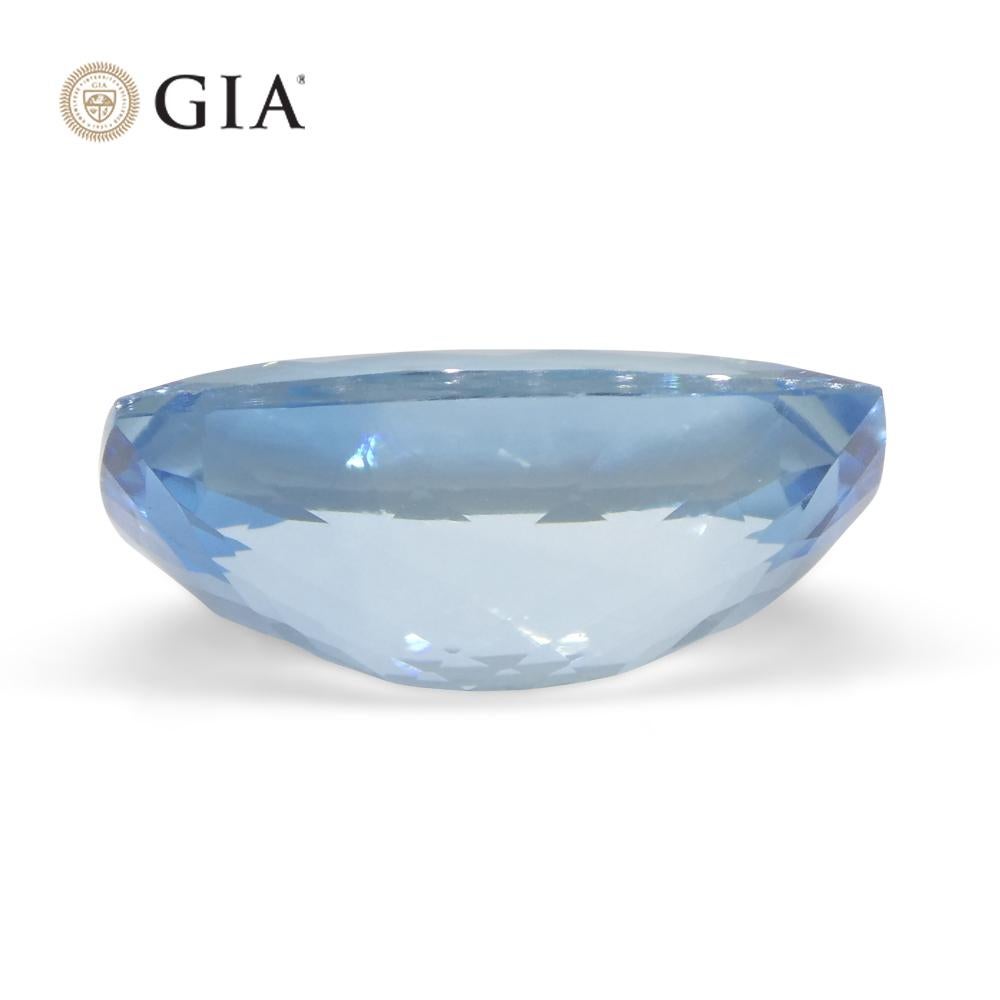 10ct Cushion Blue Aquamarine GIA Certified, Santa Maria For Sale 6