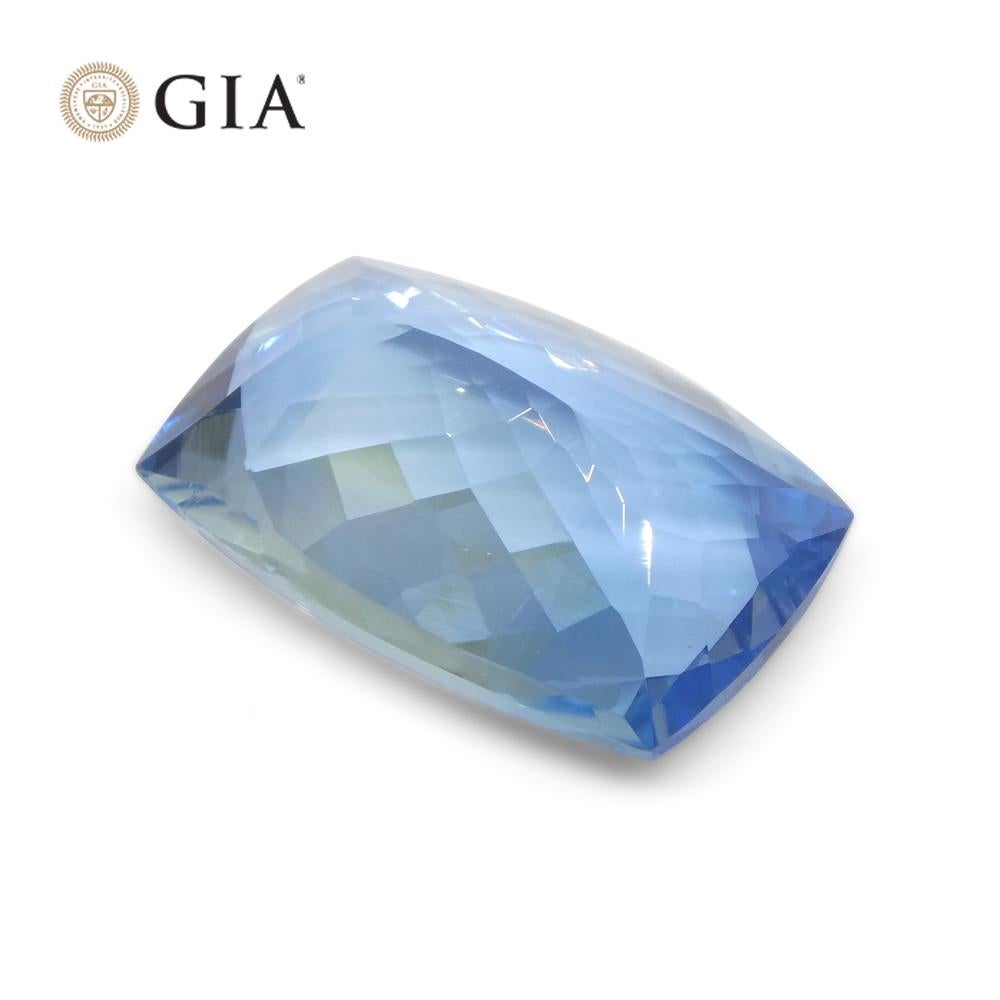 10ct Cushion Blue Aquamarine GIA Certified, Santa Maria For Sale 2
