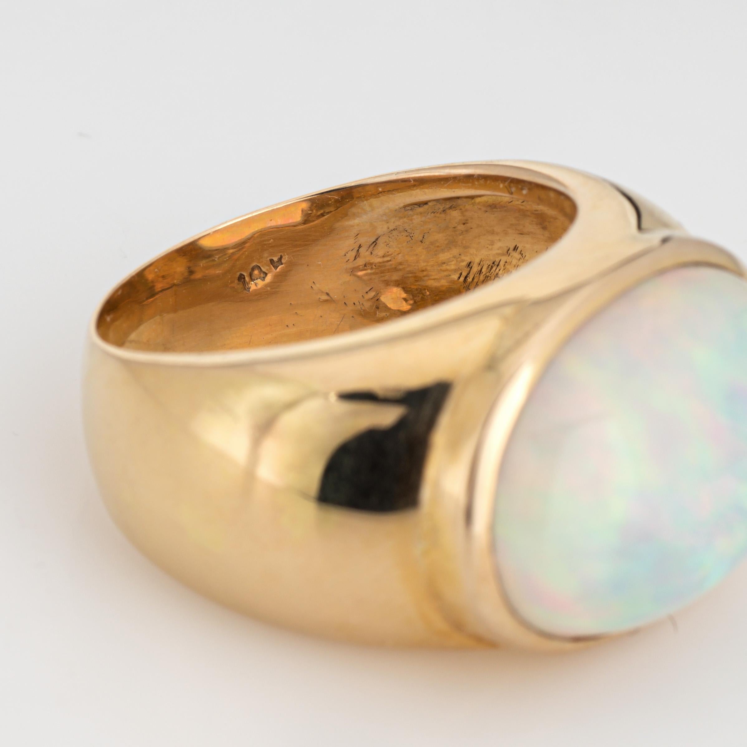 10ct Ethiopian Opal Ring East West Signet Band Sz 9.5 Men's Fine Jewelry  For Sale 1