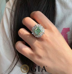 Bague 10ct GIA diamant vert VS1 or 18K - Greene & Greene