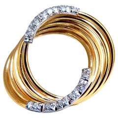 .10ct Natural Diamond Circle Diamond Pin 14kt Gold