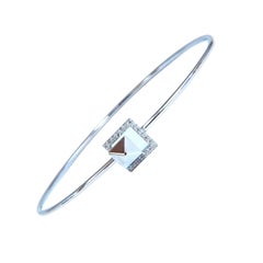 .10ct Natural Diamonds Bangle Bracelet 14kt Gold Floating Pyramid*