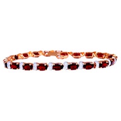 10ct natural garnets diamond bracelet 14kt 12471