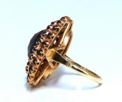 Anello a grappolo con granati ovali naturali da 10 carati in oro 14kt 1930*