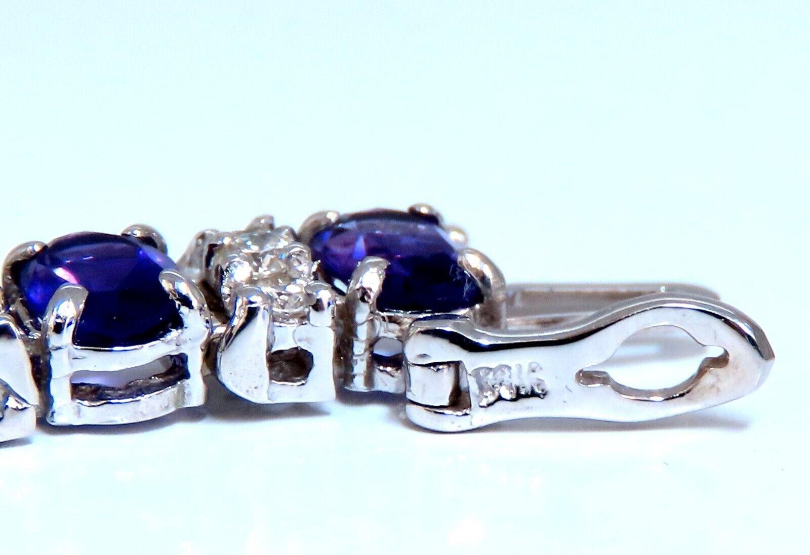 Bracciale tennis alternato con diamanti e ametista
10ct. Ametiste naturali 

Vs chiarezza pulita e limpida.

Ogni gamma 6 X 4 mm

Viola vibrante

Taglio ovale brillante

Trasparente 

2,80ct. Diamanti naturali.

Giri e taglio completo

Colore G-H,