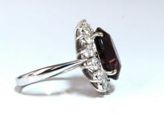 10ct Natural Vivid Purple Amethyst Diamonds Halo Cluster Cocktail Ring 14 Karat*
