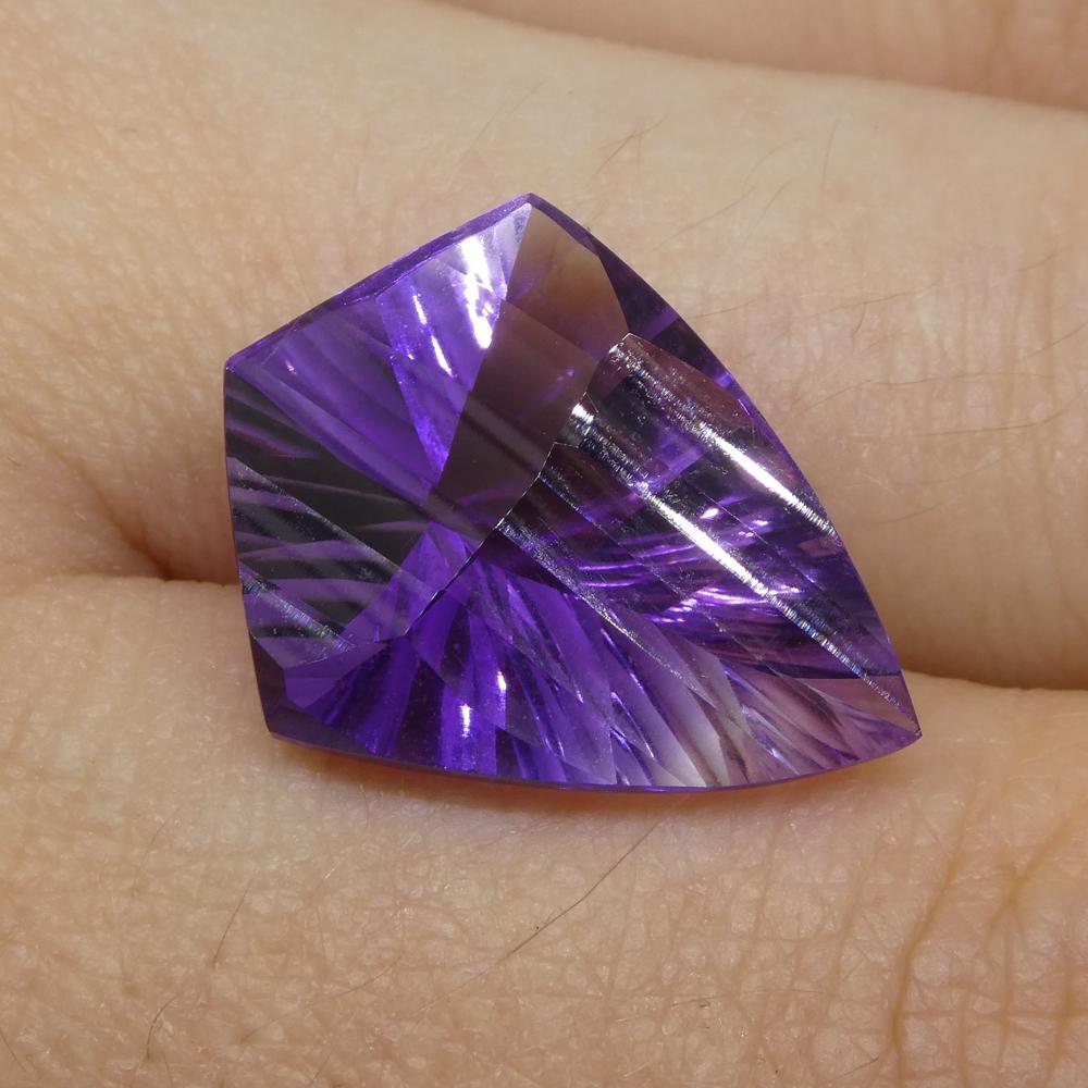 10ct Shield Amethyst 'Eleanor' Fantasy/Fancy Cut For Sale 7