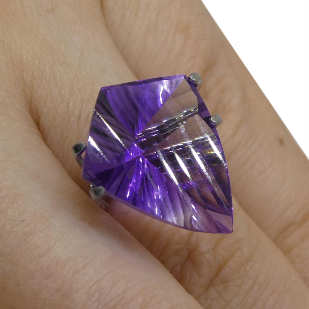 10ct Shield Amethyst 'Eleanor' Fantasy/Fancy Cut For Sale 2