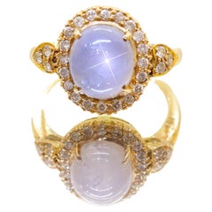 Anello con zaffiro a stella 10ct