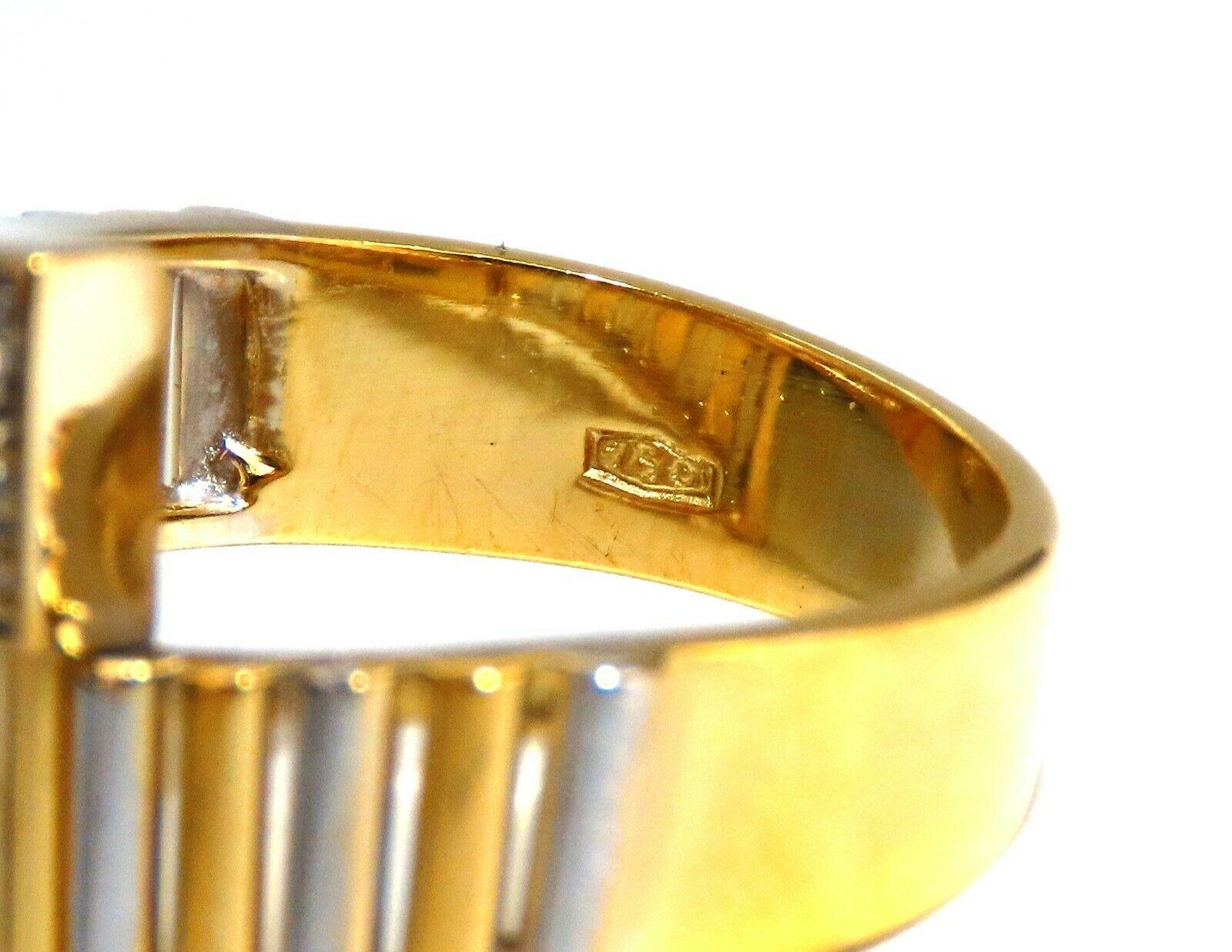 Women's or Men's .10 Carat Tubular Round Cut Diamond Ring 18 Karat H/vs2 For Sale