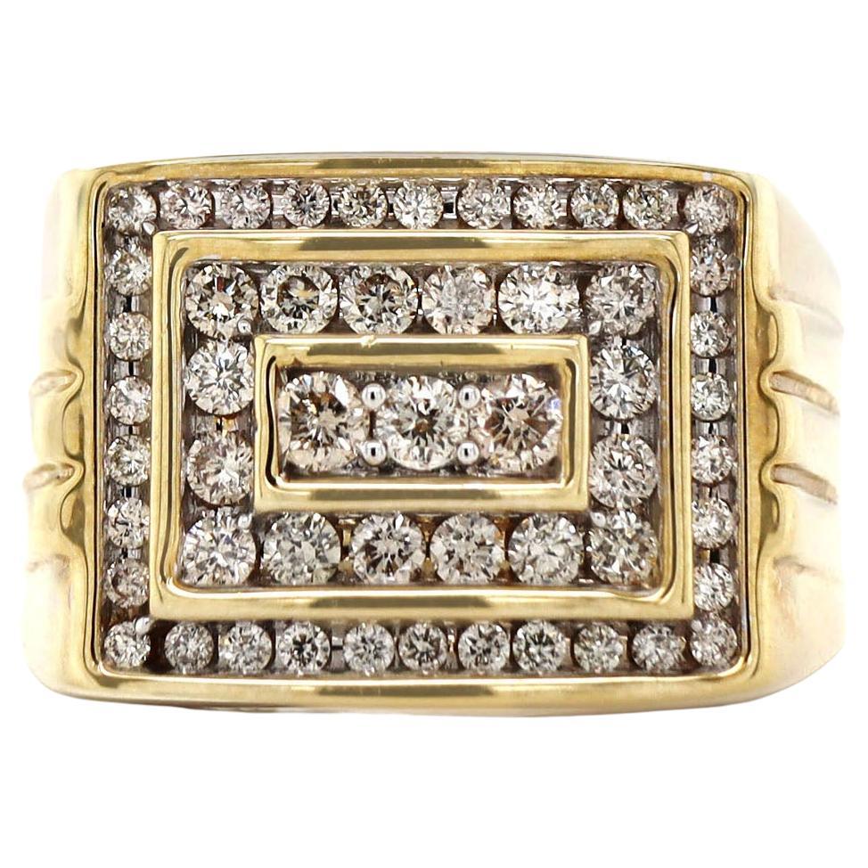 10CT Yellow Gold Diamond Gents Ring