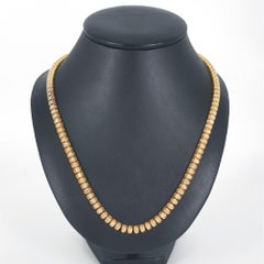 10ct Yellow Gold Round Brilliant Diamond Tennis Necklace