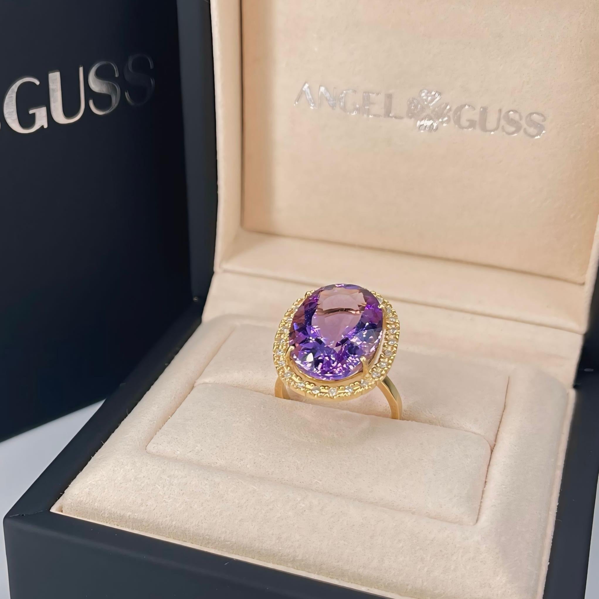 Bague suisse topaze et diamant - or jaune massif 18 carats en vente 7