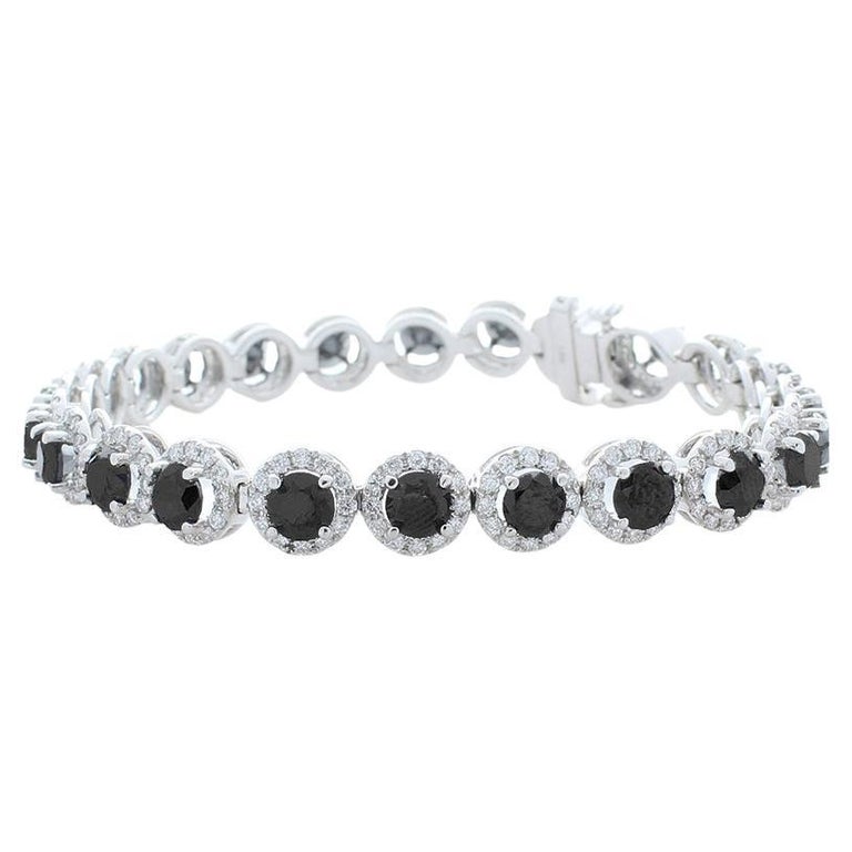10ctw Black Diamond Bracelet For Sale at 1stDibs