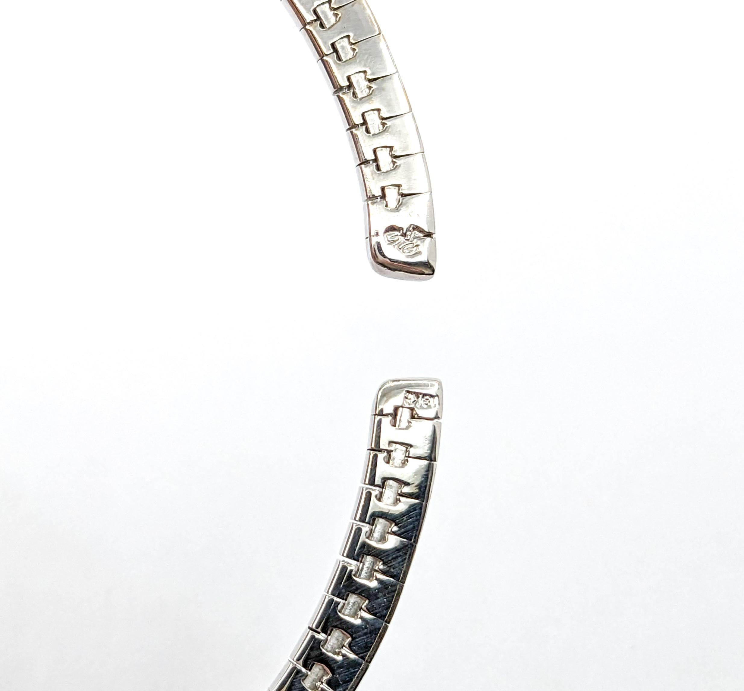 1.0ctw Diamond Flexible Bangle Bracelet In White Gold 4