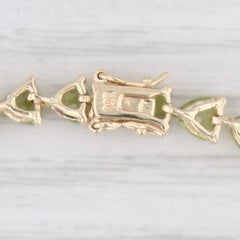10ctw Green Peridot Tennis Bracelet 14k Yellow Gold 7.5" 5mm