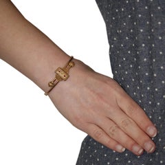 .10ctw Round Cut Ruby & Diamond Victorian Bracelet 14k Rose Gold Antique Bangle
