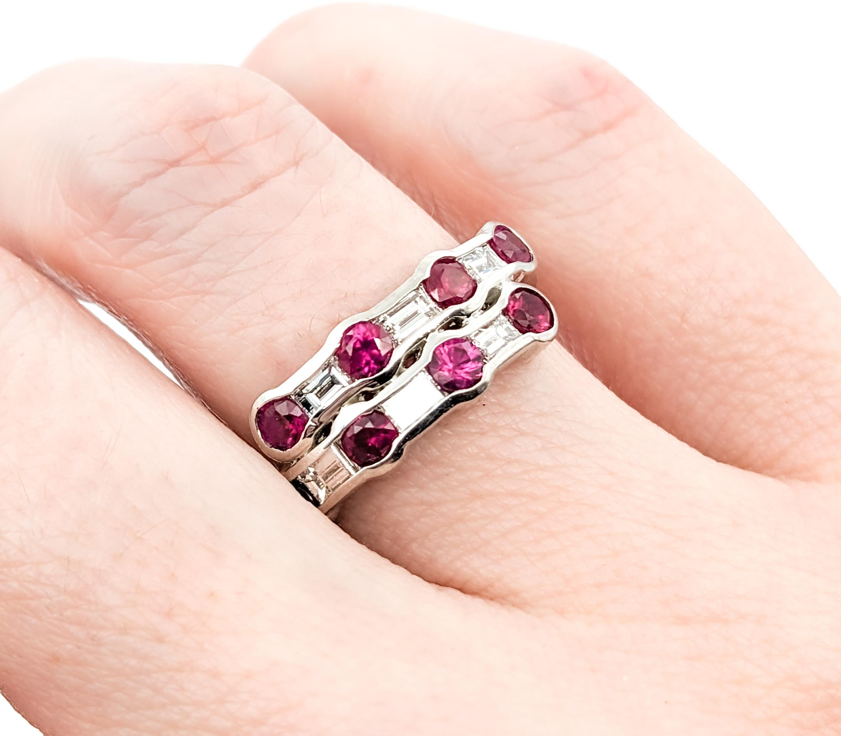 1.0ctw Ruby & .52ctw Diamond Ring In Platinum In Excellent Condition For Sale In Bloomington, MN
