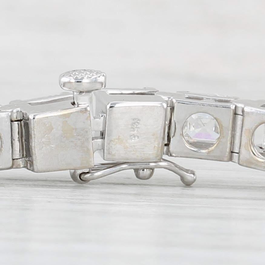 Square Cut 10ctw VS2 Square Diamond Tennis Bracelet 14k White Gold 7.5
