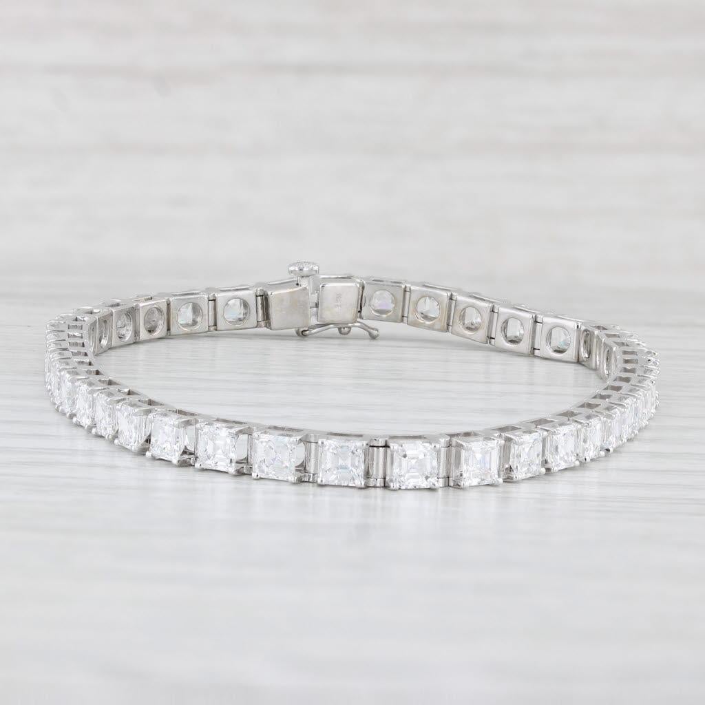 10ctw VS2 Square Diamond Tennis Bracelet 14k White Gold 7.5