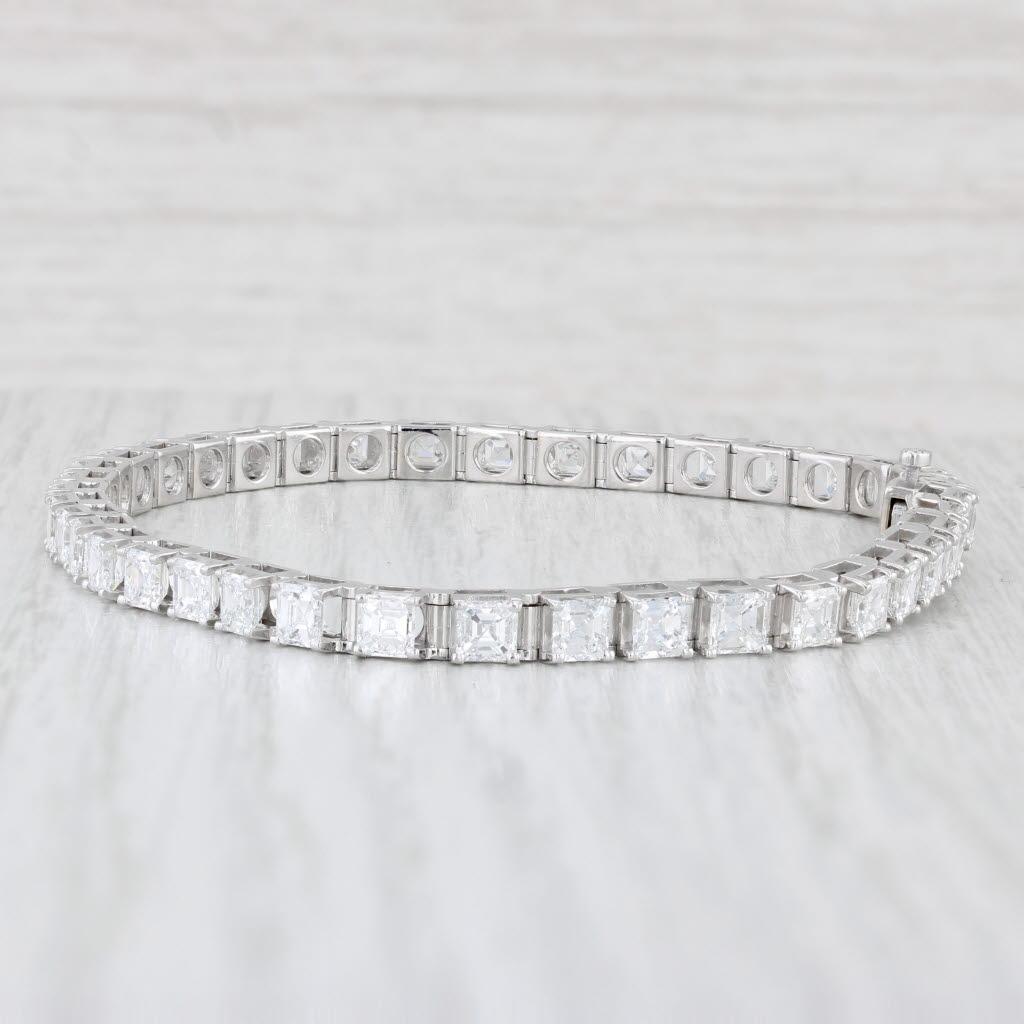 Women's or Men's 10ctw VS2 Square Diamond Tennis Bracelet 14k White Gold 7.5