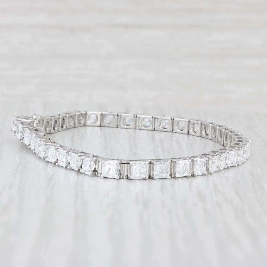 10ctw VS2 Square Diamond Tennis Bracelet 14k White Gold 7.5