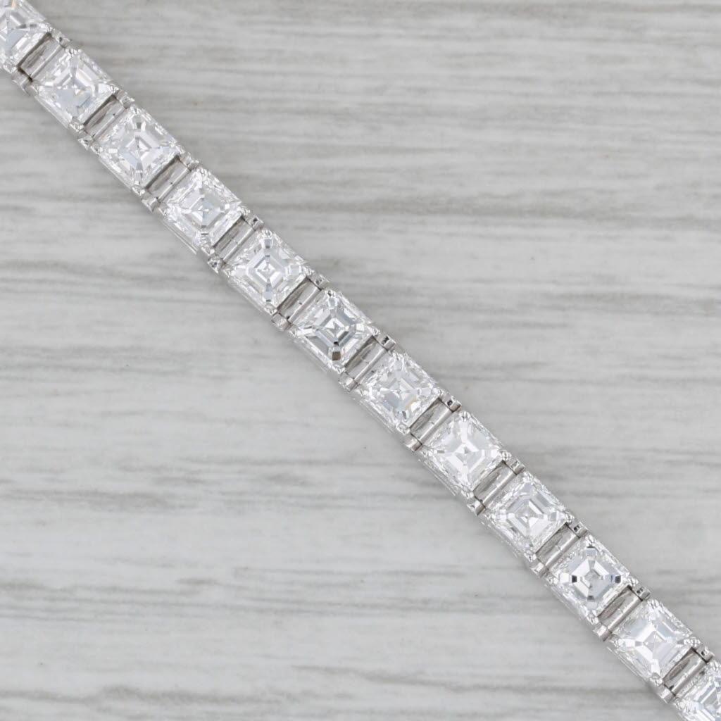10ctw VS2 Square Diamond Tennis Bracelet 14k White Gold 7.5
