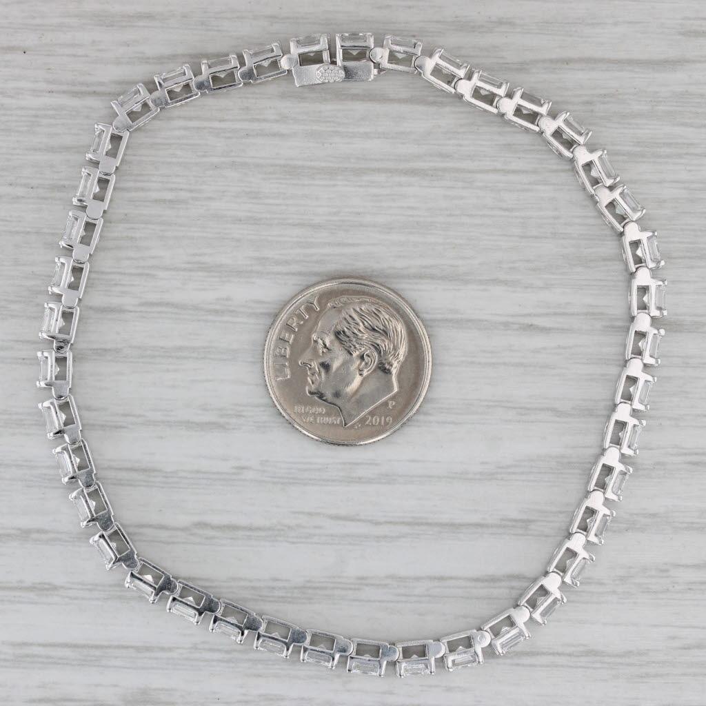 10ctw VS2 Square Diamond Tennis Bracelet 14k White Gold 7.5