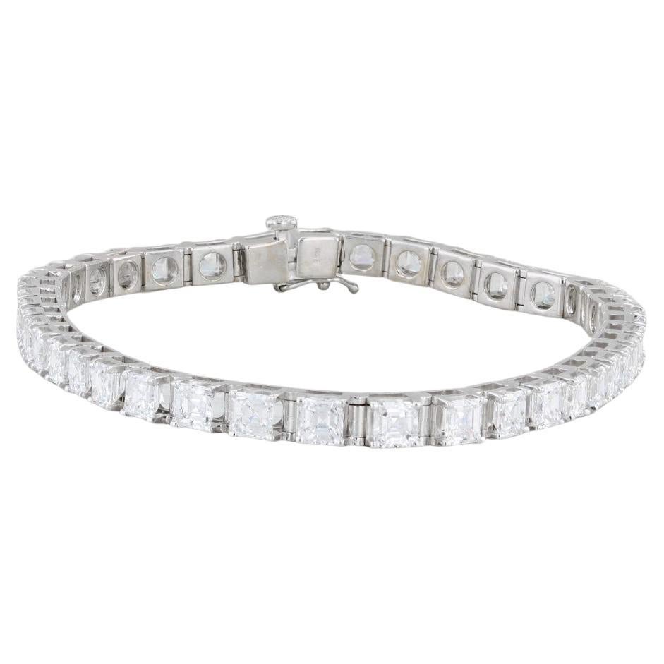 10ctw VS2 Quadratisches Diamant-Tennisarmband 14k Weißgold 7,5" 3.9 mm