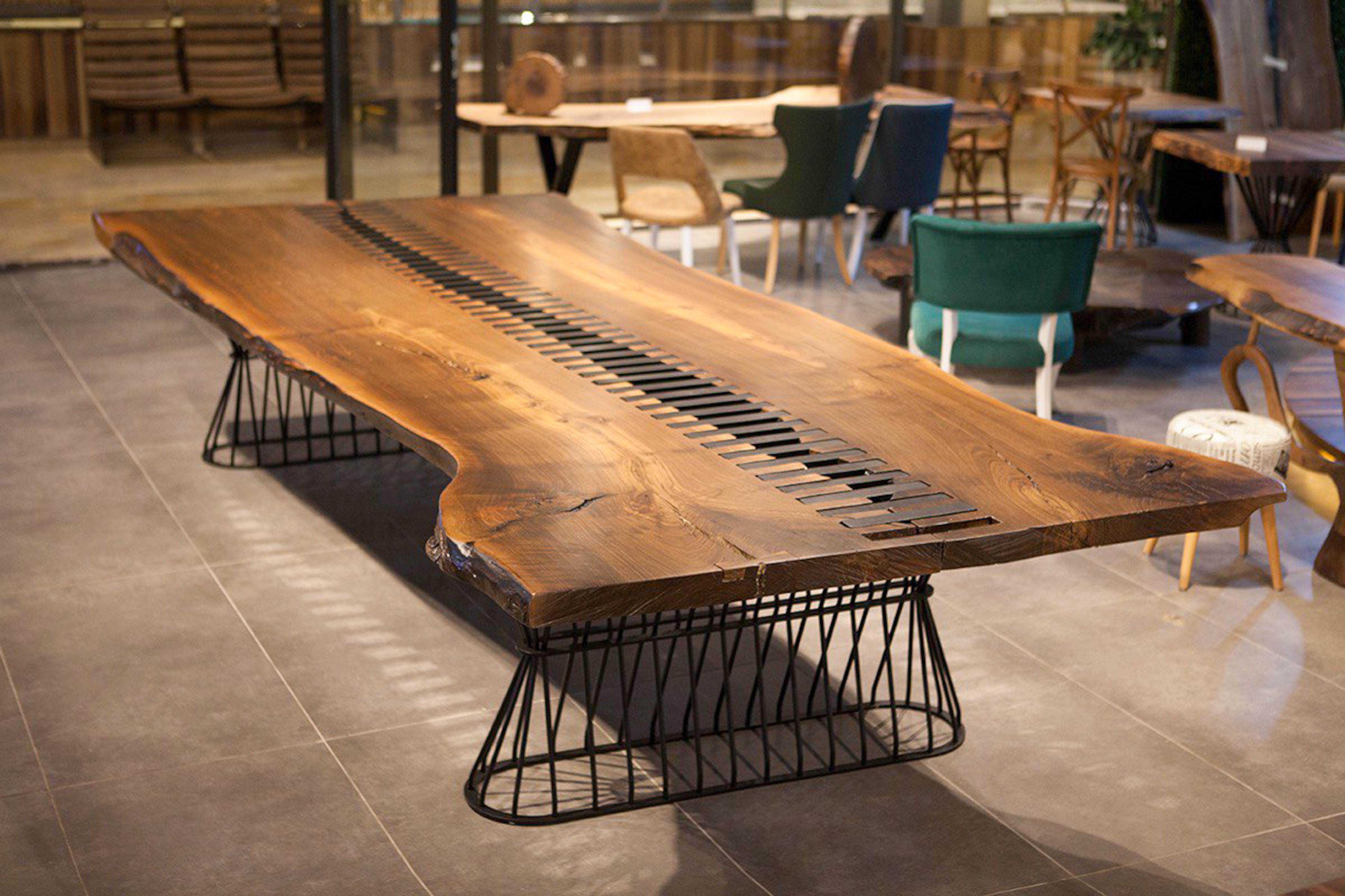 Zipper Table 10ft Large Zipper Massive Black Walnut Dining Table - Live Edge ...