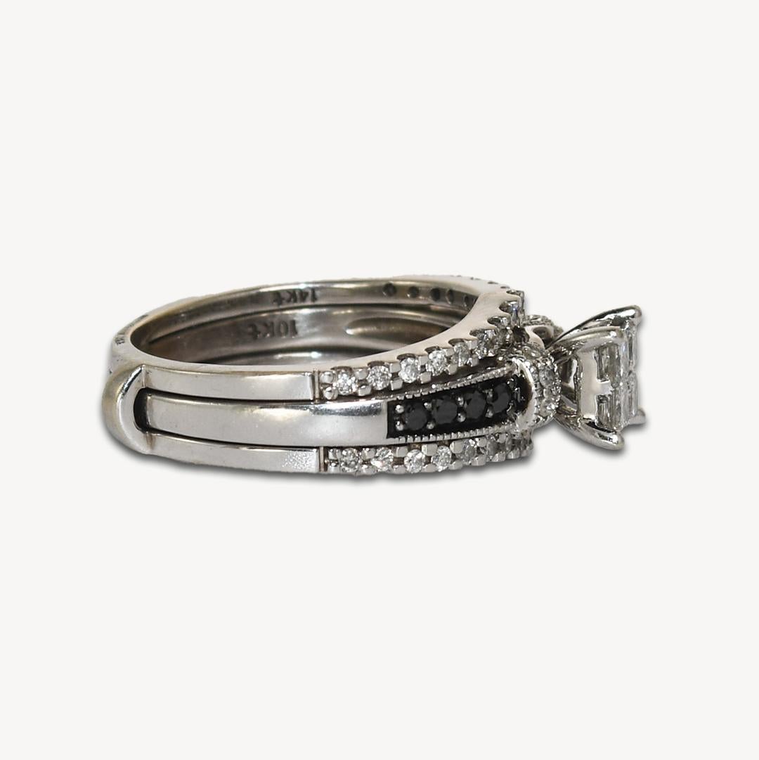 Princess Cut 10K/14K White Gold Diamond Ring 0.65ct For Sale