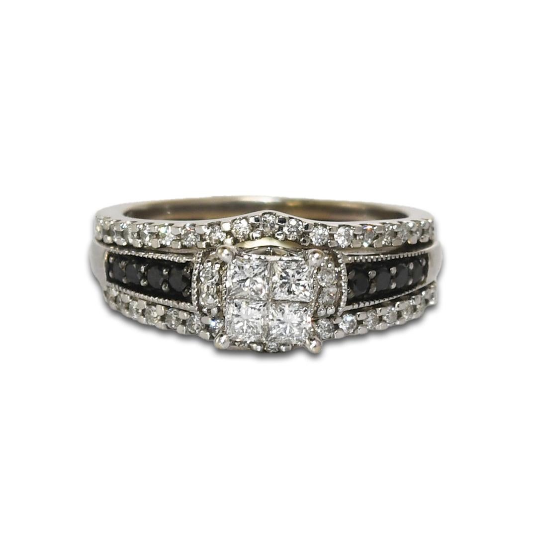 10K/14K White Gold Diamond Ring 0.65ct For Sale